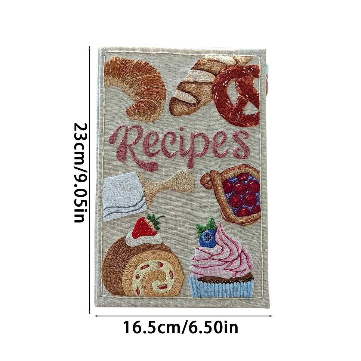 Quaderno di ricette cucito a mano - Kit di materiali incluso