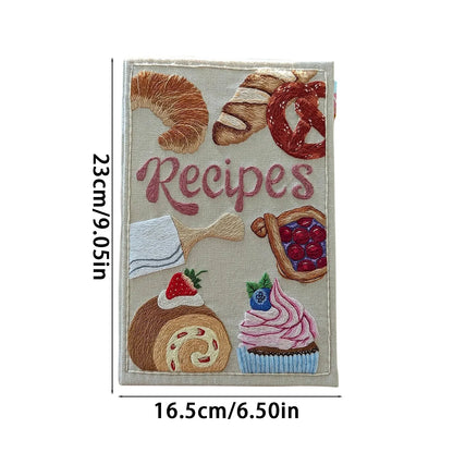 journallyours 3D Embroidery Pastry Recipe Notebook