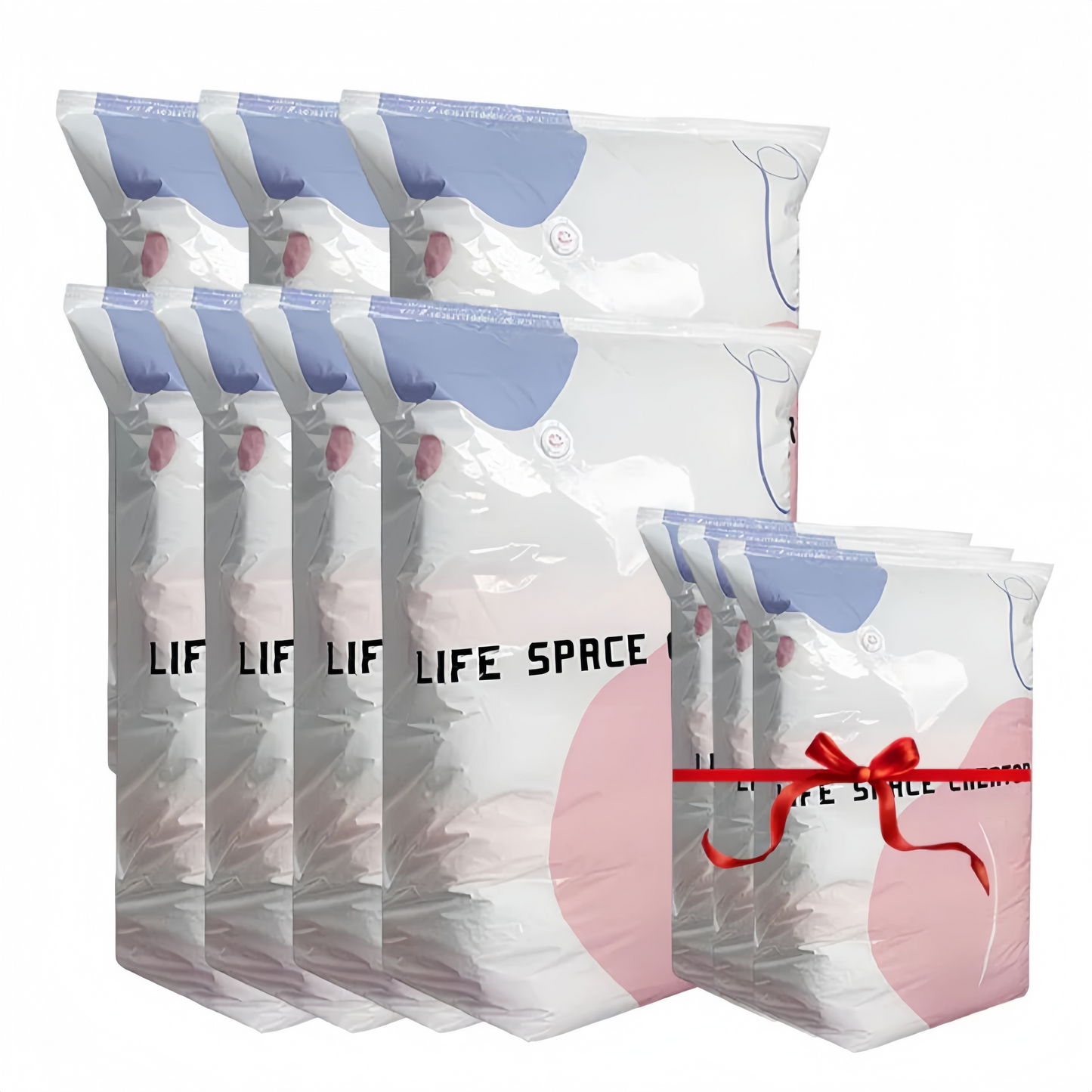 No-Pump Vacuum Storage Bags – Large Compression Space Saver Bags for Clothes, Comforters & Blankets