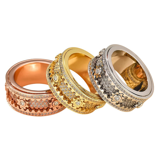 Anello girevole per la mindfulness: allevia lo stress con una fascia antistress 3D realizzata a mano.