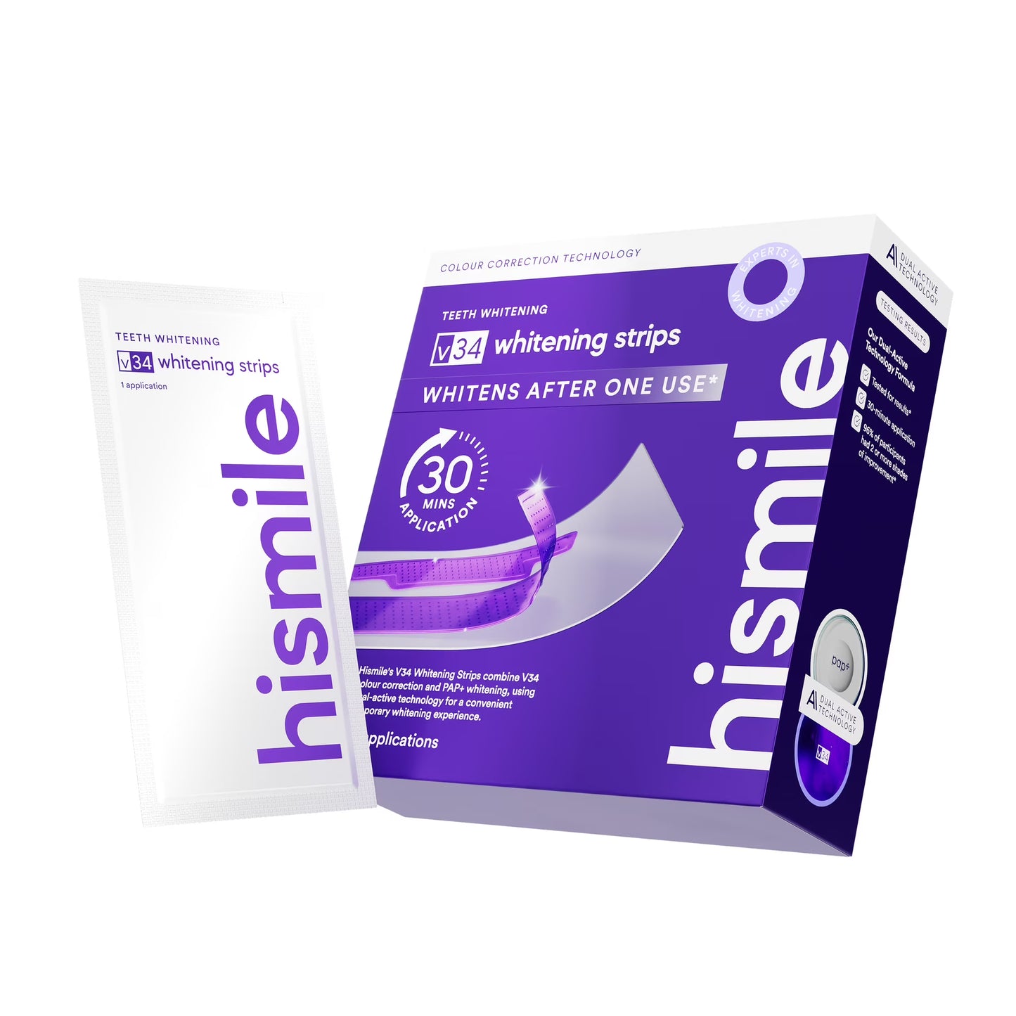 Hismile V34 Whitening Strips, Tooth Stain Treatment, Combining Whitening and Colour Correction