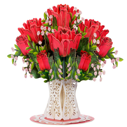 Paper Love Flower Bouquet Pop-Up Card – 3D Popup Greeting Card & Keepsake Paper Flowers Gift.