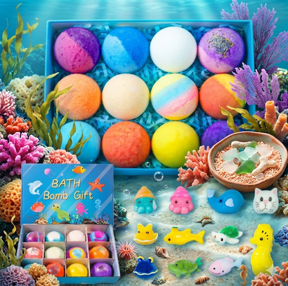 Kids Surprise Bath Bomb Set – Fun Colors & Hidden Toys