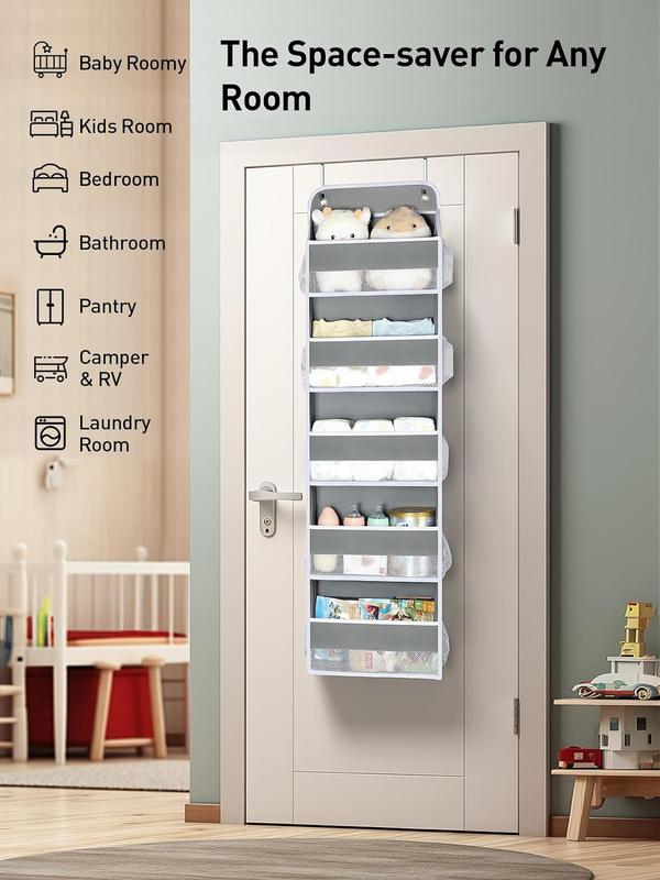 Over-the-Door 5-Tier Hanging Organizer with 10 Side Pockets