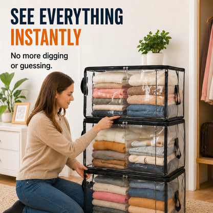 Large Heavy-Duty Thick Plastic Clear Storage