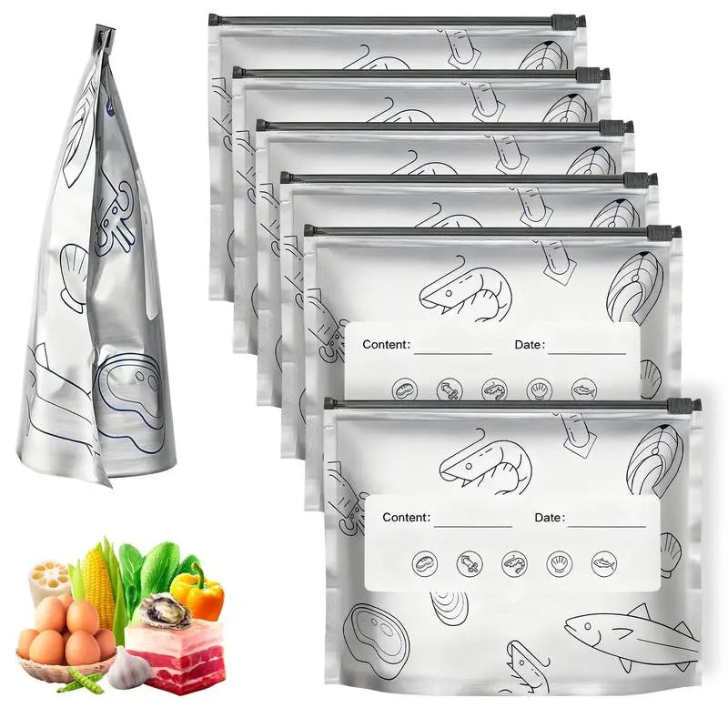 30Pcs Reusable Aluminum Foil Storage Bags | BPA-Free Leakproof Food Storage Bags (3 Sizes)