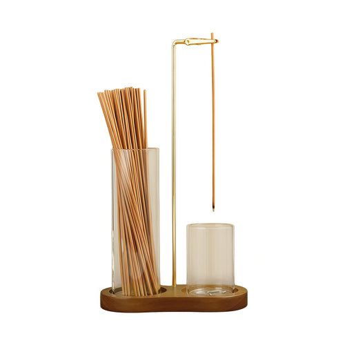 2-in-1 Glass Incense Holder and Sticks Organizer