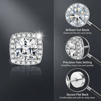 Luxury 4-piece Set,Minimalist Lab Grown Stud Earrings for Women, Hypoallergenic Fine Jewelry Gift