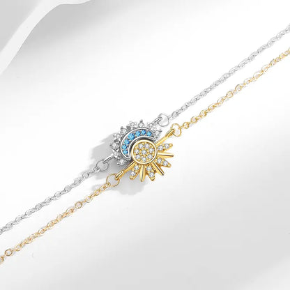 Sun Moon Bracelet Set Stackable Bracelet for Women Men