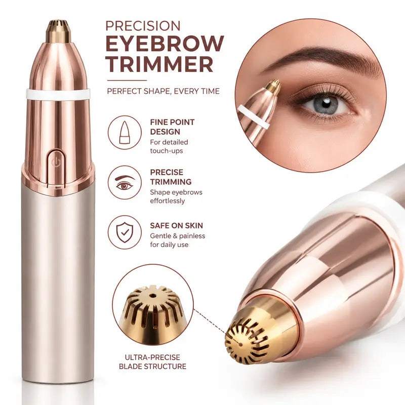 2-in-1 Facial & Eyebrow Hair Trimmer for Women | Rechargeable Face Razor & Peach Fuzz Remover