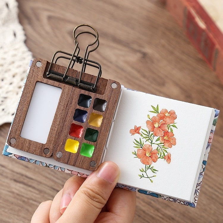 Mini watercolor paint set, portable watercolor set - 8 colors