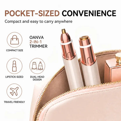 2-in-1 Facial & Eyebrow Hair Trimmer for Women | Rechargeable Face Razor & Peach Fuzz Remover