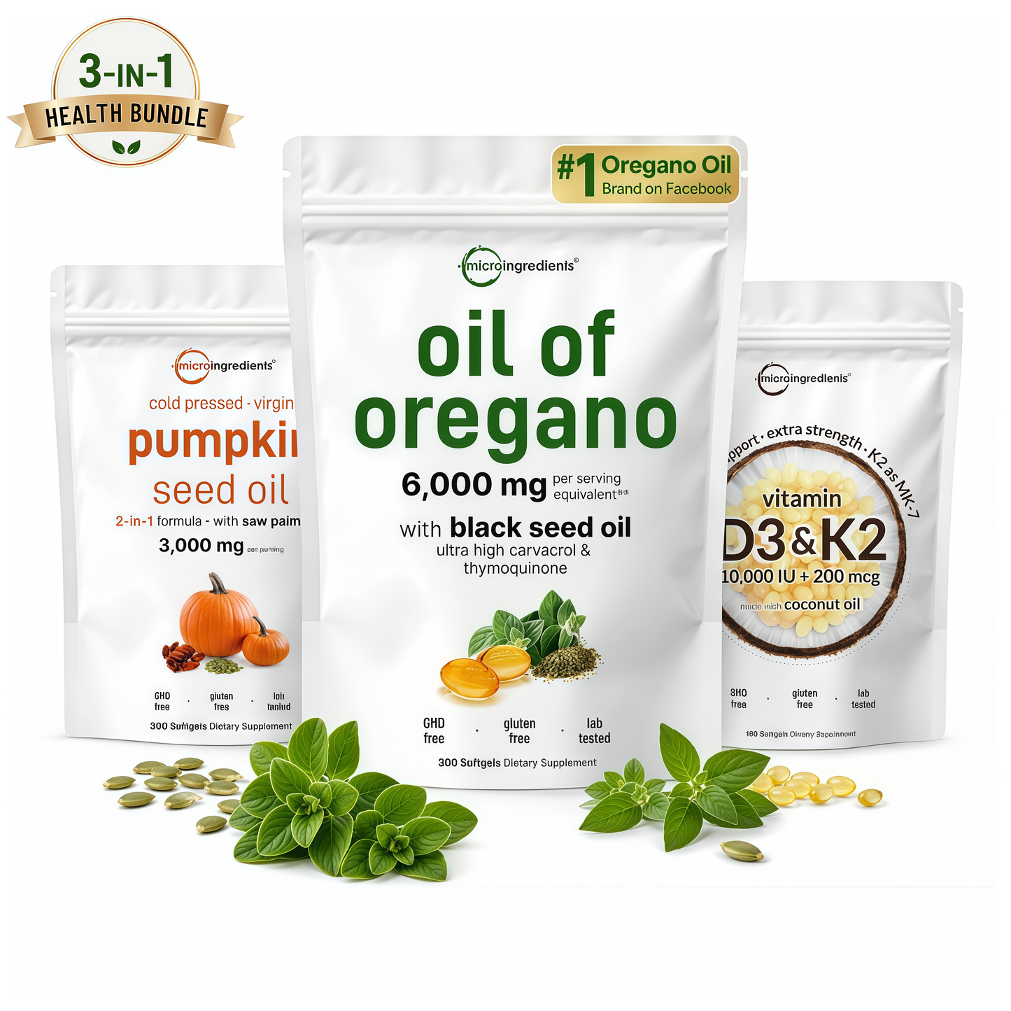 Micro Ingredients 3-in-1 Wellness Softgel Set