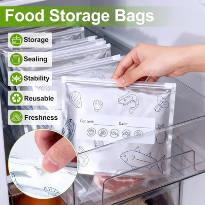 30Pcs Reusable Aluminum Foil Storage Bags | BPA-Free Leakproof Food Storage Bags (3 Sizes)