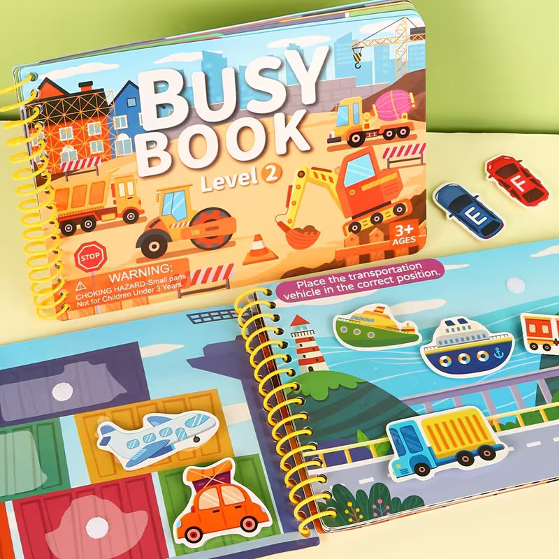 Kids Reusable Sticker Busy Book – Educational Travel Activity Book