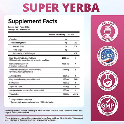 ZOOONE Super Yerba Mate tea Instant Powder 30 Packets