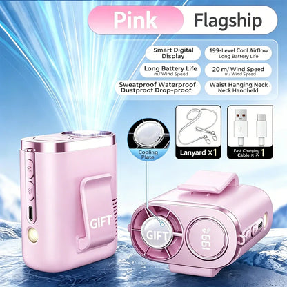 Semiconductor Cooling Waist Fan – Portable Clip-On & Neck Fan with Turbo Cooling