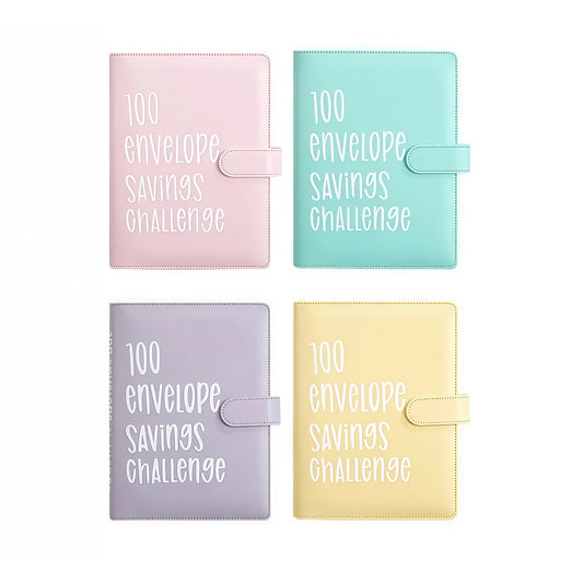 100 Envelope Savings Challenge Binder – A5 Cash Budget Planner with Numbered Envelopes
