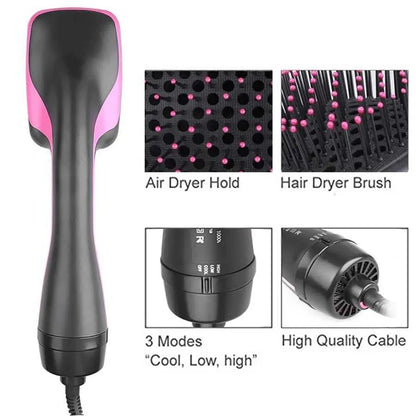 2-in-1 hair dryer styling tool, negative ion electric hot air hair comb