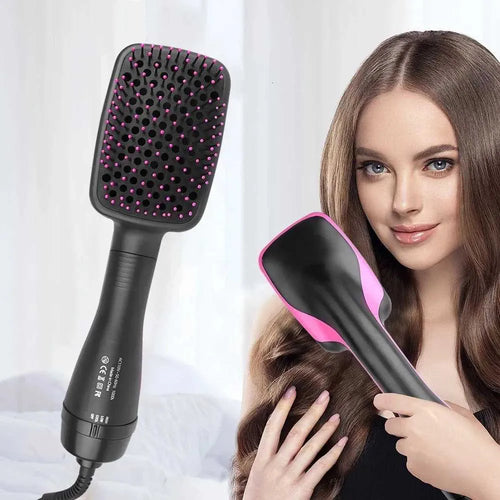 2-in-1 hair dryer styling tool, negative ion electric hot air hair comb
