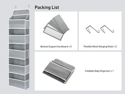 Over-the-Door Organizer,Storage-5-Tier Hangable Organizer with 10 Large side pocket,44Lb