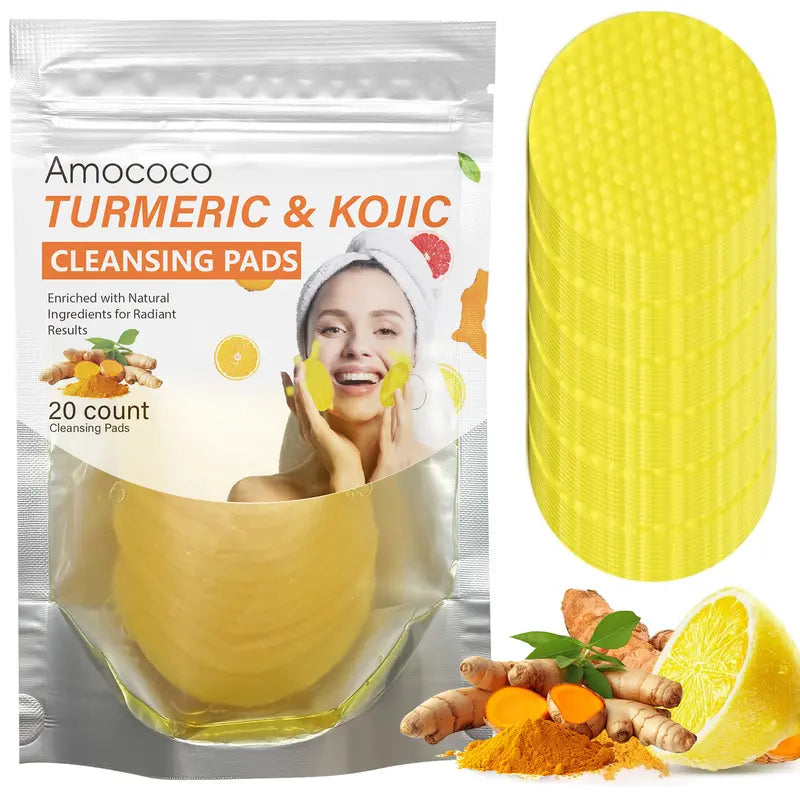 5PCS Turmeric Cleansing Exfoliating Pads & 100PCS Comfort Cleanser Set