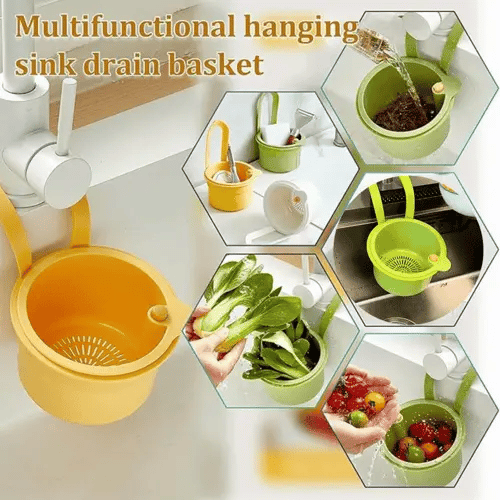 Multifunctional hanging sink drain basket