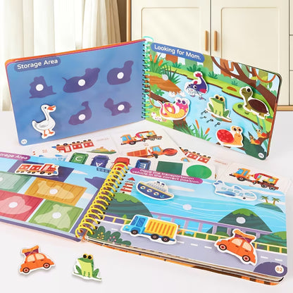 Kids Reusable Sticker Busy Book – Educational Travel Activity Book
