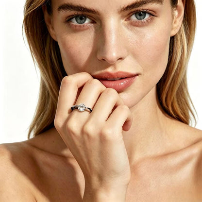 Celestial Spin Ring: Silent Smooth Spinning Moissanite Fidget Ring for Anxious Days, Ideal Gift for Women