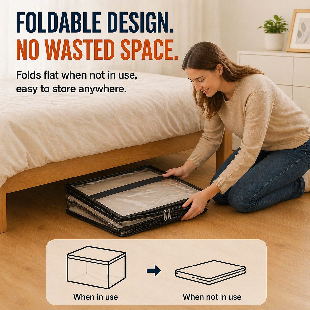 Large Heavy-Duty Thick Plastic Clear Storage
