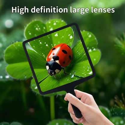 5X Flat Magnifying Glass with Fresnel Lens, Portable Handheld Magnifier