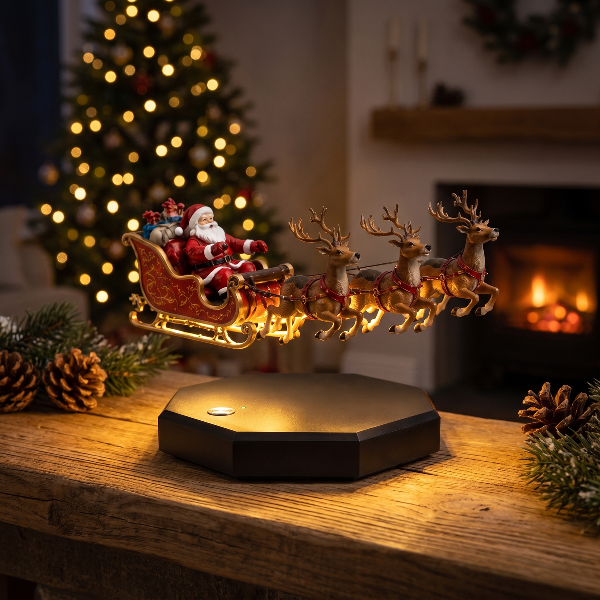 Santa Glide™ - Christmas Levitating Sleigh Centerpiece