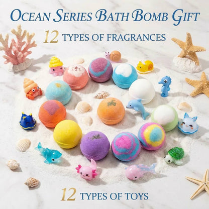 Kids Surprise Bath Bomb Set – Fun Colors & Hidden Toys