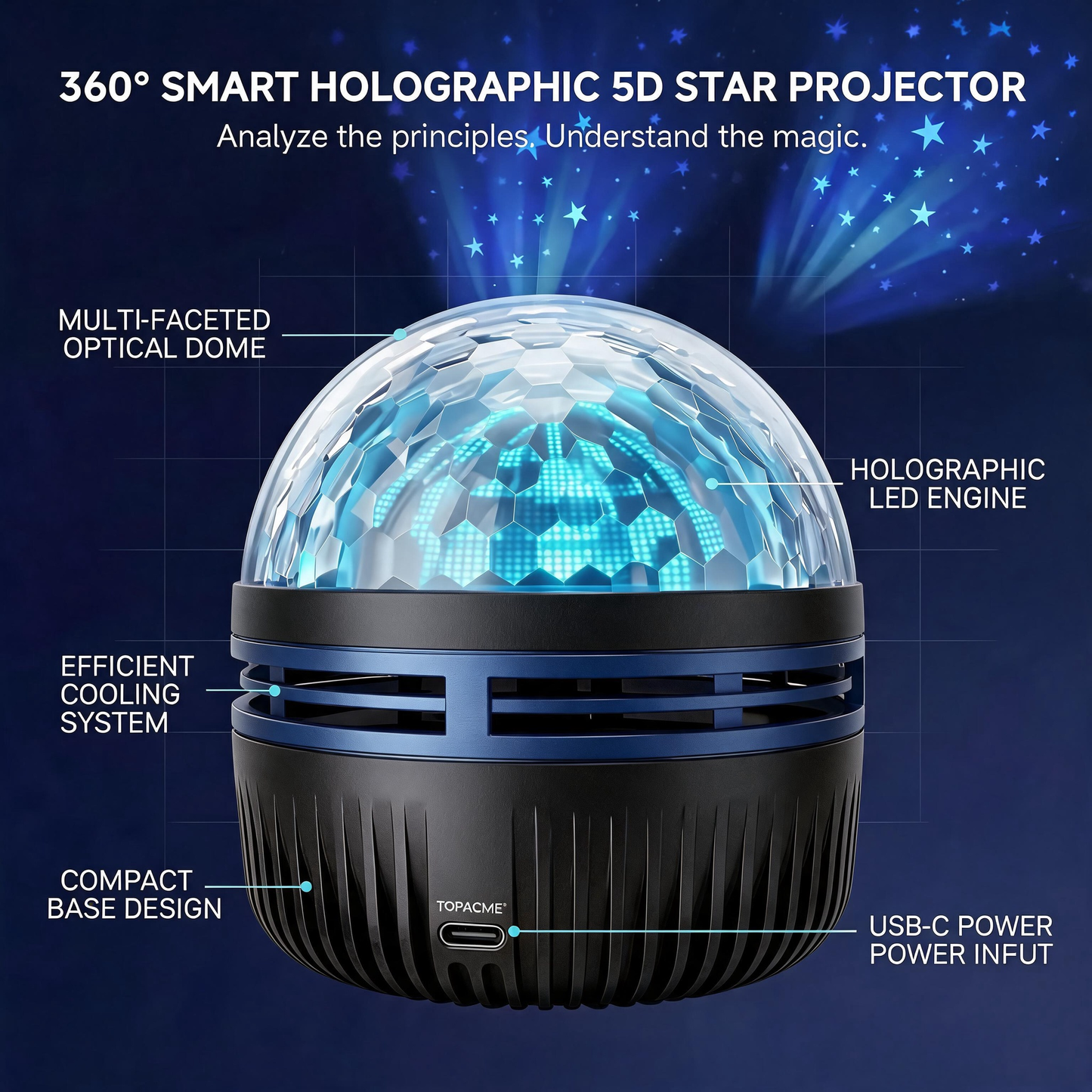 Immersive 5D Galaxy Night Light Projector – Transform Any Room Into a Dreamlike Star & Ocean World