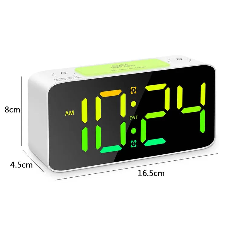 Loud Digital Alarm Clock for Heavy Sleepers – RGB Night Light & USB Charging