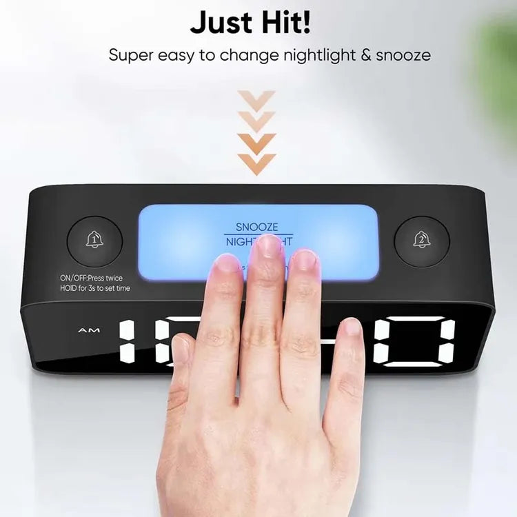 Loud Digital Alarm Clock for Heavy Sleepers – RGB Night Light & USB Charging