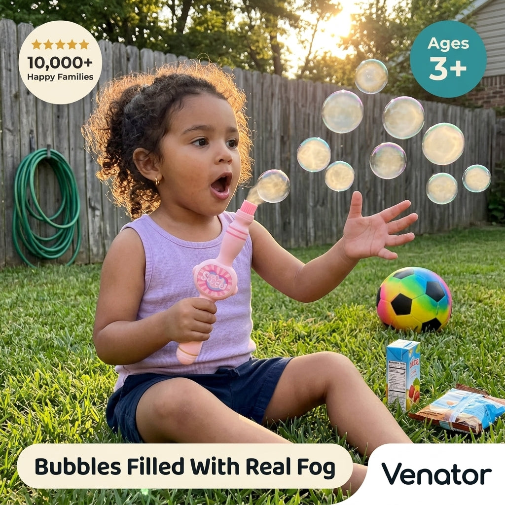 Magic Fog Bubble Machine – Elastic Bubble Wand with Smoke Effects for Kids & Parties