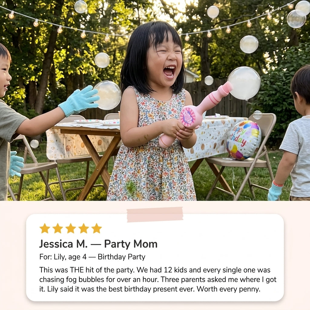 Magic Fog Bubble Machine – Elastic Bubble Wand with Smoke Effects for Kids & Parties