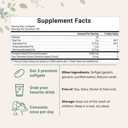 Micro Ingredients Pumpkin Seed Oil with Saw Palmetto Softgels