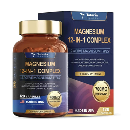 (2PC)Magnesium 12 in 1 Complex 700mg - Glycinate Citrate Malate Taurate