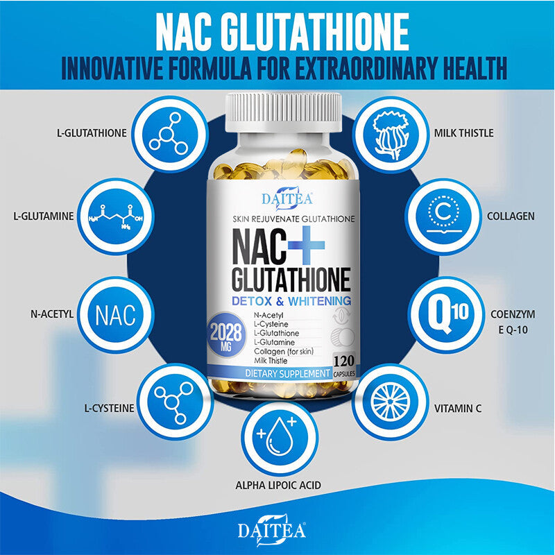 Nac Glutathione Collagen Softgel Skin Whitening Anti-Aging Antioxidant Immune US