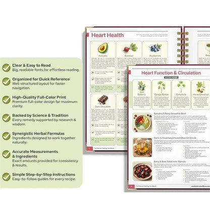 A természetes gyógyítás kézikönyve, spirálkötésű útmutató gyógynövényes gyógymódokhoz és természetes gyógymódokhoz