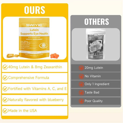 Lutein Gummies - Eye Health Vitamin and Mineral Supplement - Natural Flavor, 60 Count