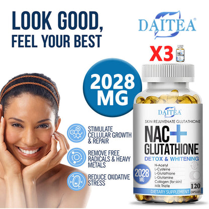 Nac Glutathione Collagen Softgel Skin Whitening Anti-Aging Antioxidant Immune US