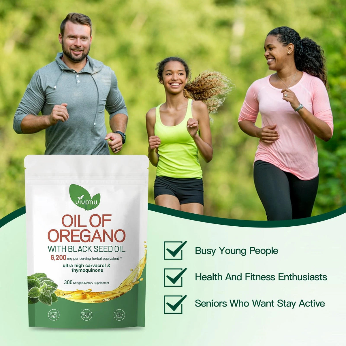 Oil of Oregano with Black Seed Oil, Balanced Oil of Oregano Capsules, Organic OreganoOil Softgels