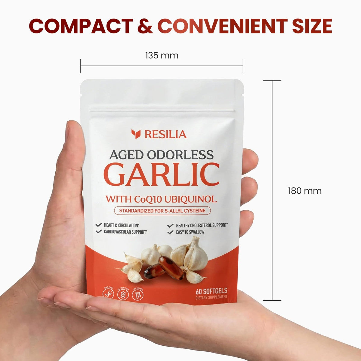 Garlic Extract 600mg Softgels (60 Count) – Odorless Aged Garlic Extract