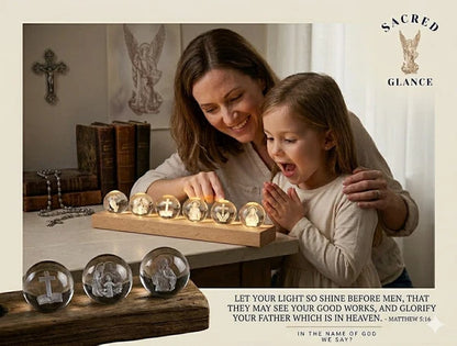 7-Piece Mini Crystal Religious Orbs