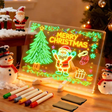 LED Acrylic Message Board – Colorful Light-Up Memo Board