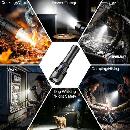 Super Bright Ultimate LED Tactical Flashlight, 80X Brightness, 50H Battery