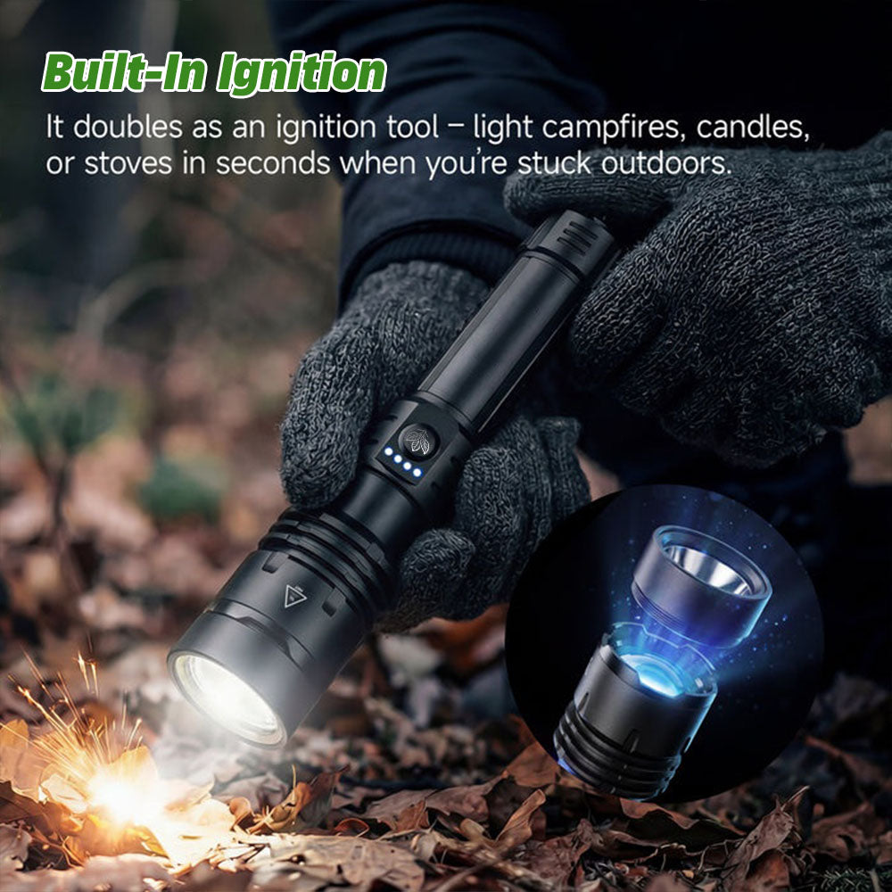 Super Bright Ultimate LED Tactical Flashlight, 80X Brightness, 50H Battery